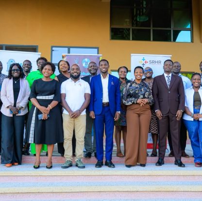 Newly elected Members of the Uganda Parliamentary Youth Forum with staff from SRHR Alliance Uganda, Reach A Hand Africa, and Marie Stopes Uganda.