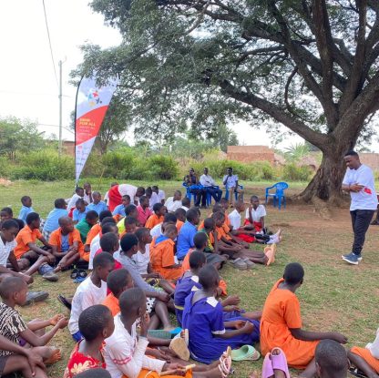 Students are being taken through Menstrual Hygiene