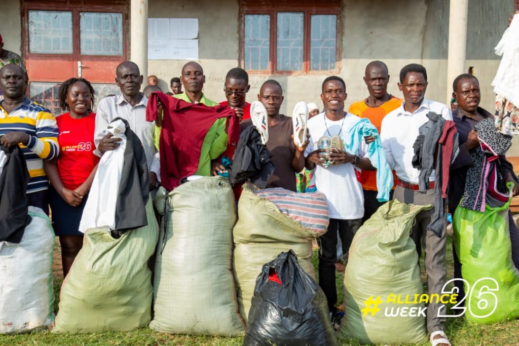 Giving out donations from our partners and online family